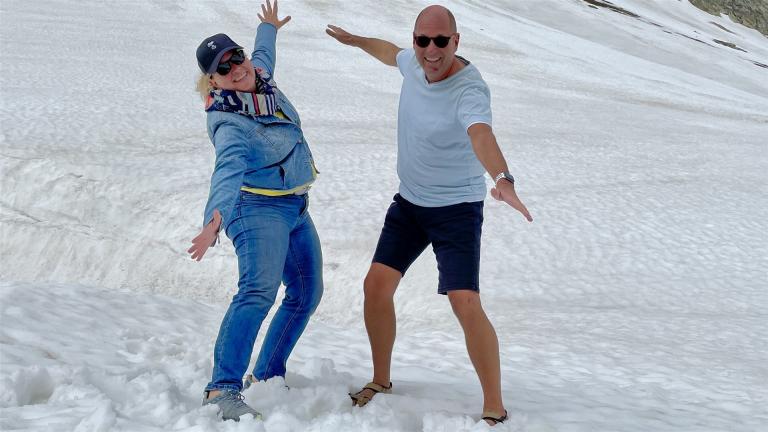 .........Sandalen im Schnee...(Timmeljoch)